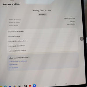 TABLETA SAMSUNG GALAXY TAB S10 ULTRA SM-X920 (2024) 256 GB 12 GB RAM (SEMINUEVO)