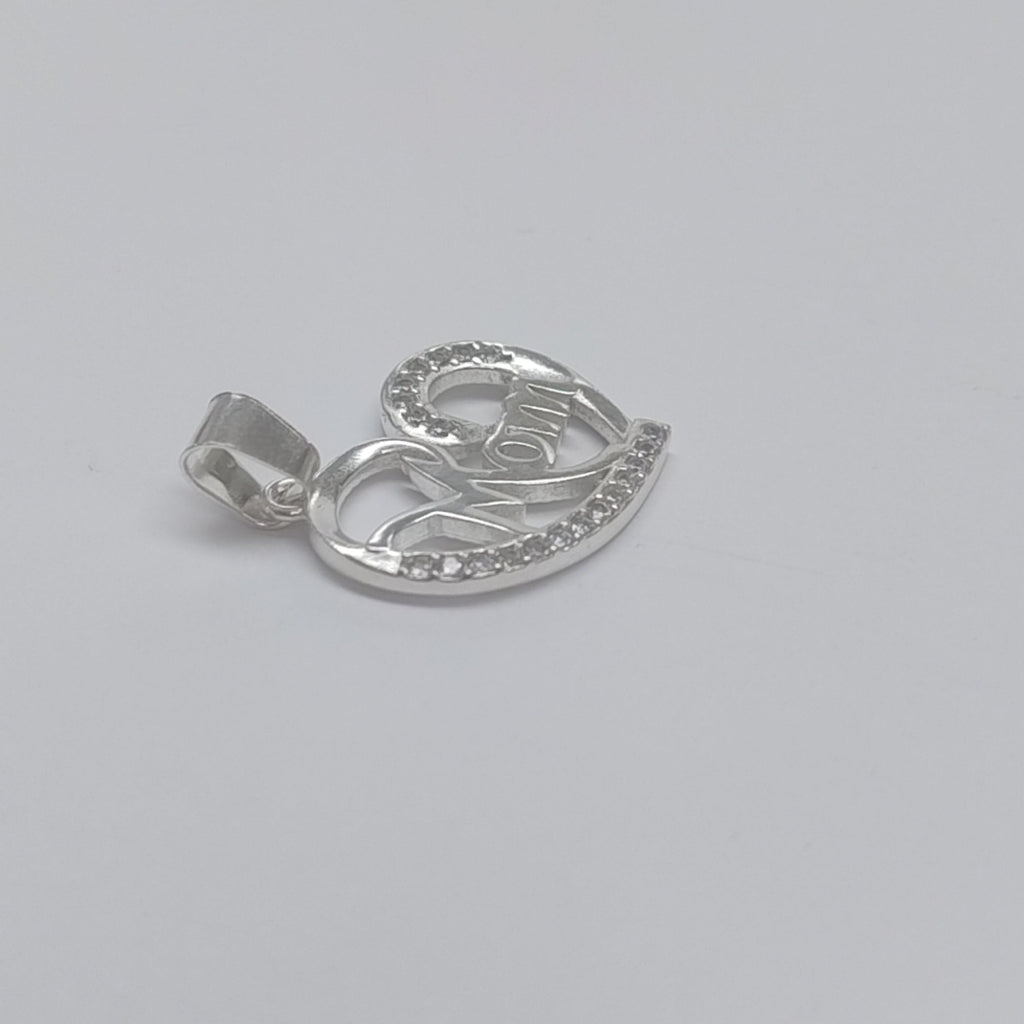 DIJE CORAZON C/CIRCONIAS PLATA .925 3.1 GR (NUEVO)