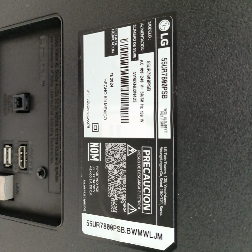PANTALLA LG 55UR7800PSB (2024) 55" LED 4K (SEMINUEVO)