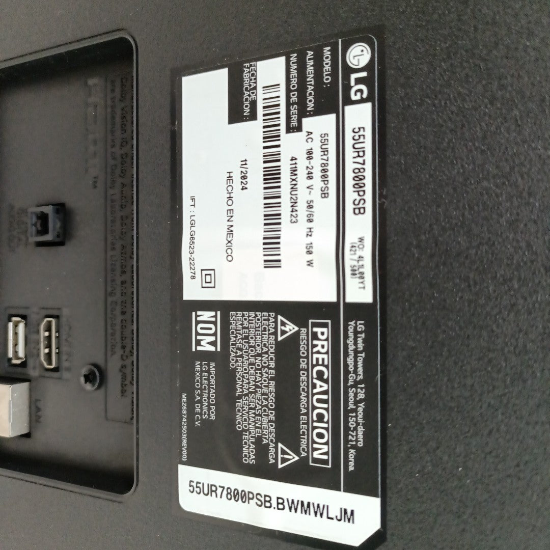 PANTALLA LG 55UR7800PSB (2024) 55" LED 4K (SEMINUEVO)