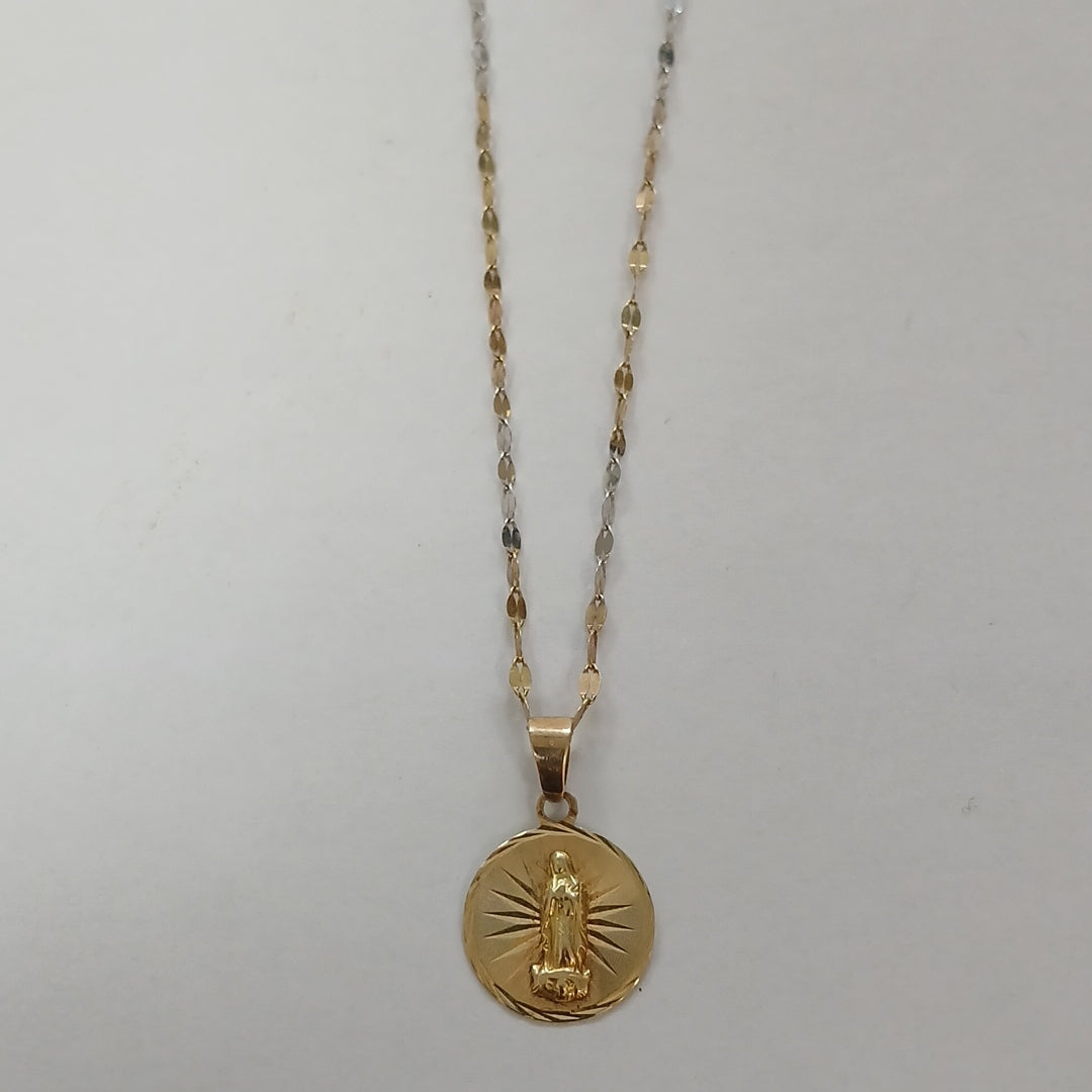 CADENA, MEDALLA RELIGIOSA ORO 14 K 1.8 GRMS (SEMINUEVO)
