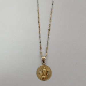 CADENA, MEDALLA RELIGIOSA ORO 14 K 1.8 GRMS (SEMINUEVO)