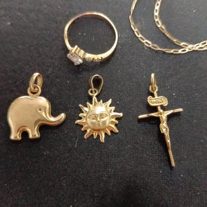 ANILLITO,CADENA,CRUCIFIJO,DIJE ORO 10 K 1,50 GRMS (SEMINUEVO)