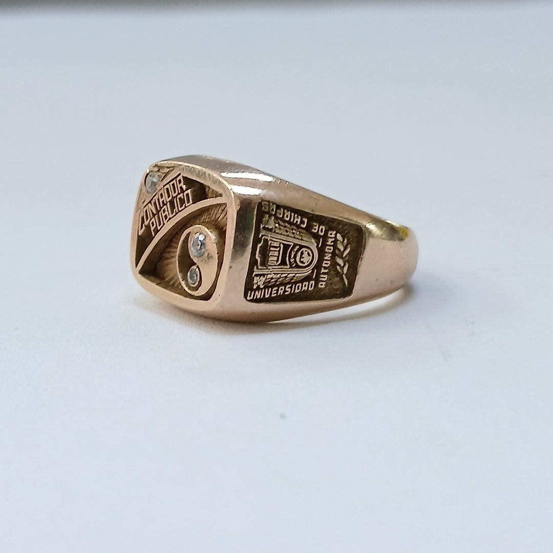 ANILLO DE GRADUACIÓN ORO 14 K 7.6 GRMS (SEMINUEVO)