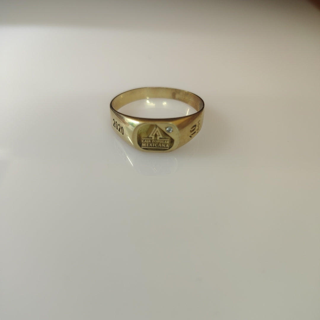 ANILLO CONMEMORATIVO ORO 10 K 6 GRMS (SEMINUEVO)