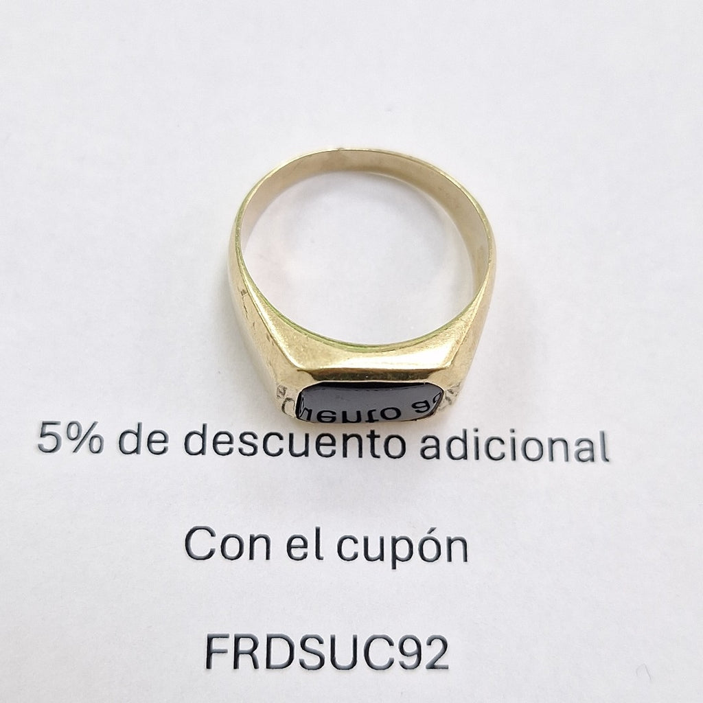 K1 6,40 GRMS 14 K ESPECIFICACIONES COMPLEMENTARIAS ANILLO C/PIEDRA DE COLOR NEGR (SEMINUEVO)