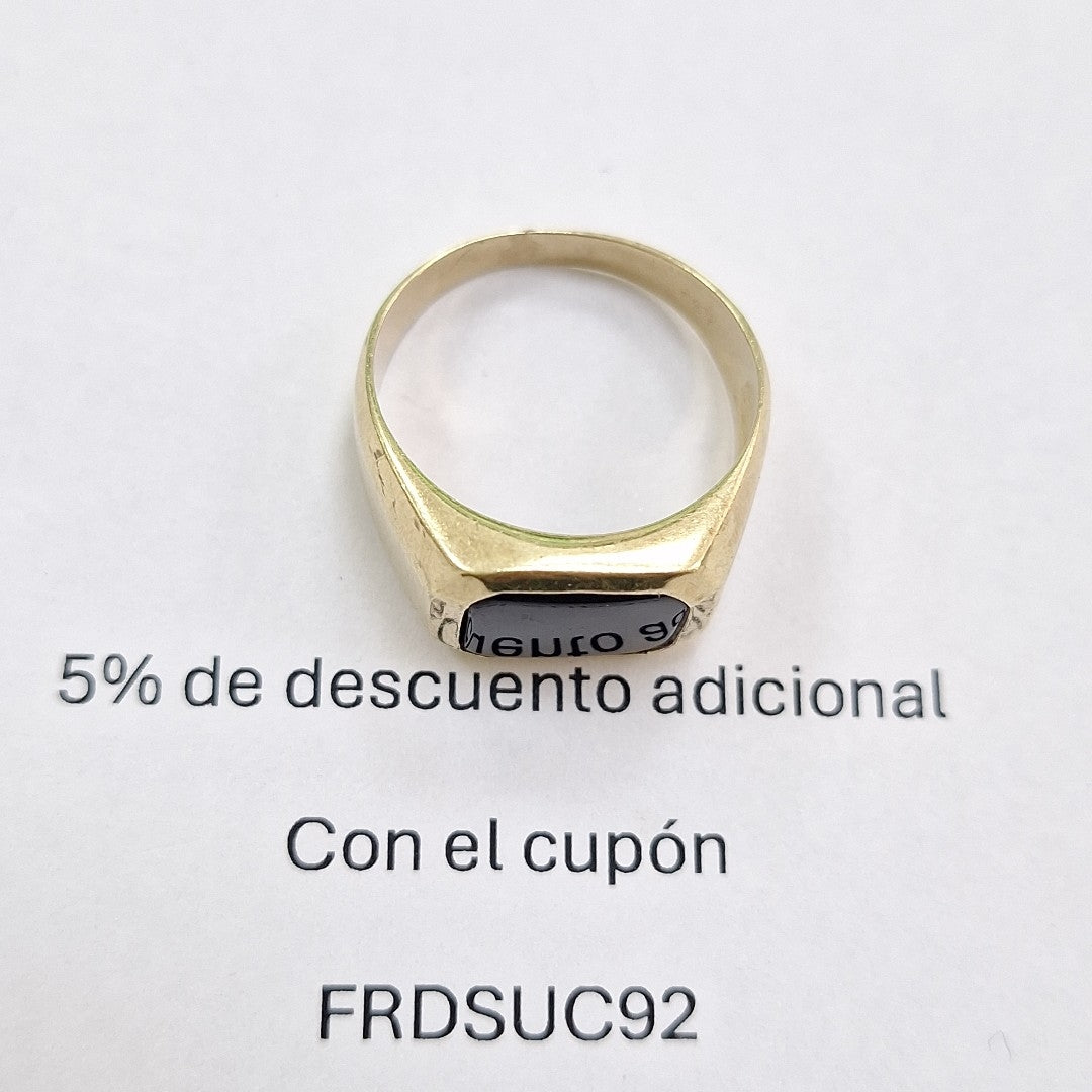 K1 6,40 GRMS 14 K ESPECIFICACIONES COMPLEMENTARIAS ANILLO C/PIEDRA DE COLOR NEGR (SEMINUEVO)
