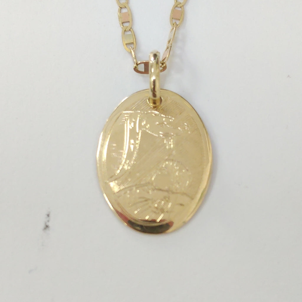CADENA, MEDALLA RELIGIOSA ORO 10 K 1.7 GRMS (SEMINUEVO)