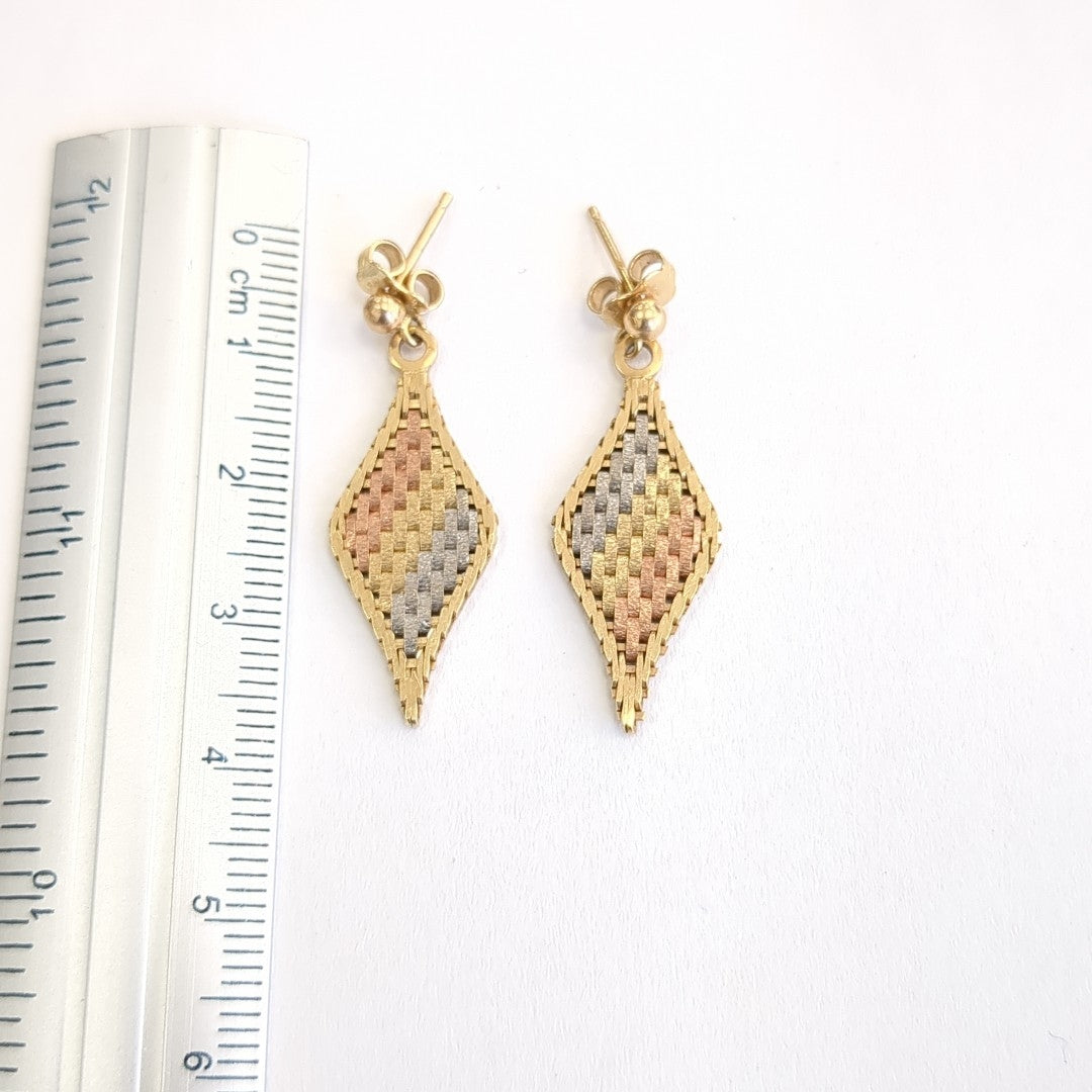 ARETES PAR ORO COMBINADO 14 K 4,30 GRMS (SEMINUEVO)