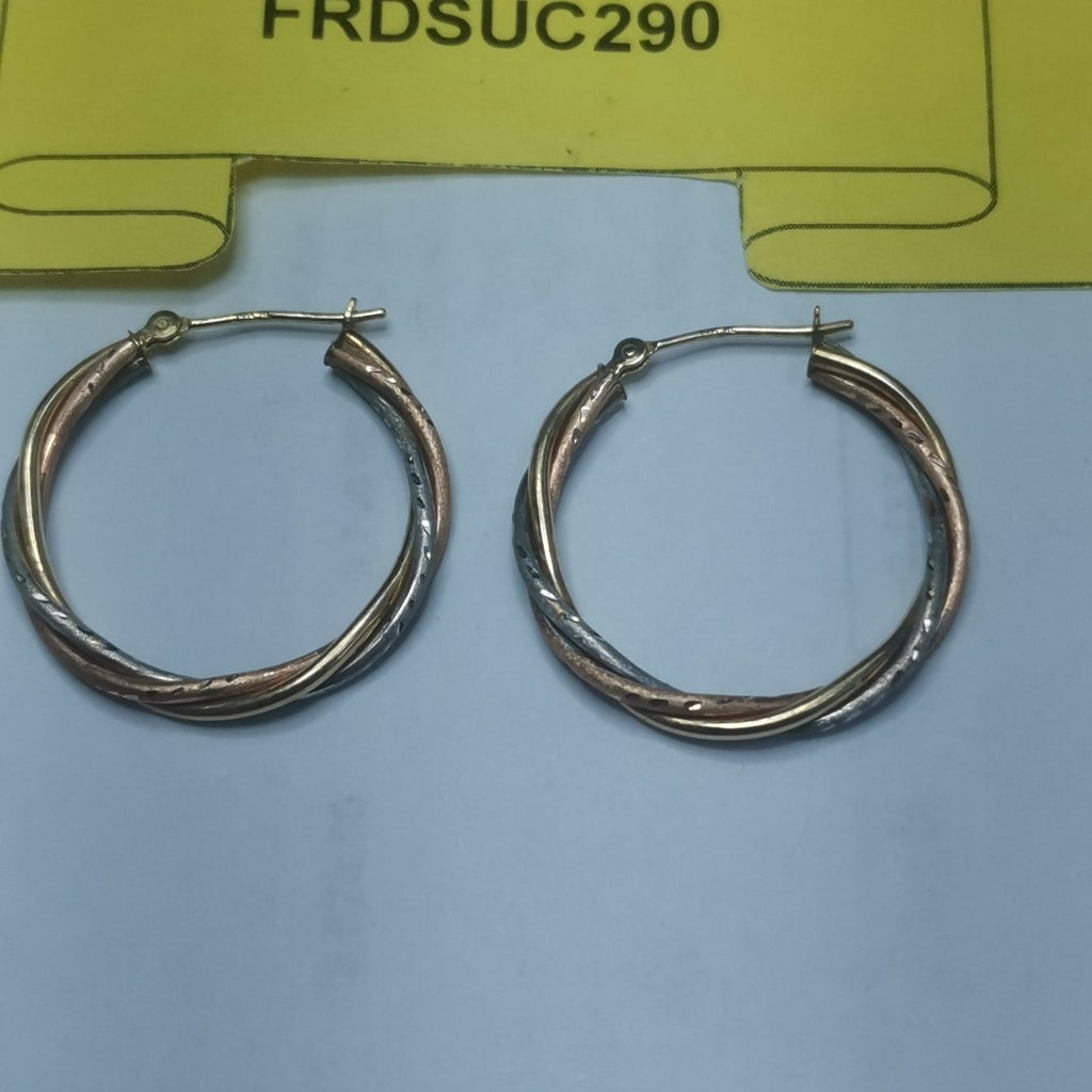 ARRACADAS PAR ORO COMBINADO 14 K 2.3 GRMS (SEMINUEVO)
