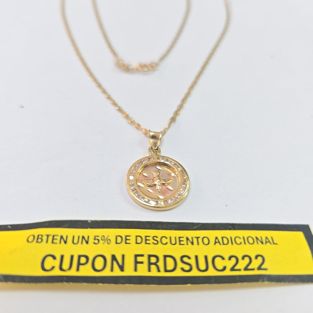 CADENA,MEDALLA RELIGIOSA ORO 10 K 3,20 GRMS (SEMINUEVO)
