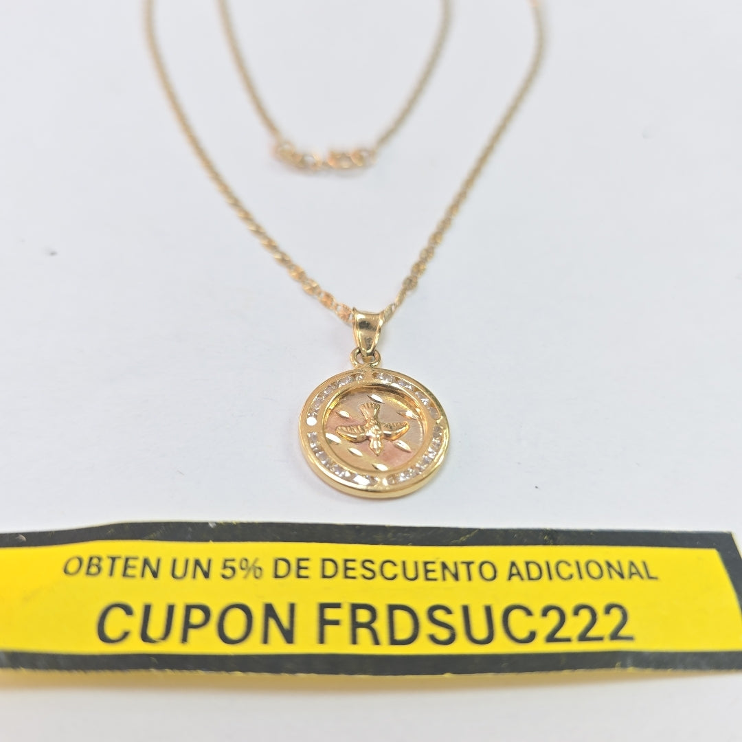 CADENA,MEDALLA RELIGIOSA ORO 10 K 3,20 GRMS (SEMINUEVO)