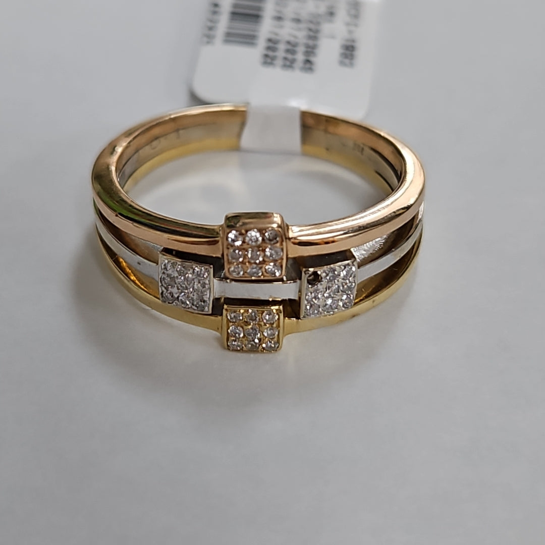 ANILLO ORO COMBINADO 18 K 7,40 GRMS (SEMINUEVO)