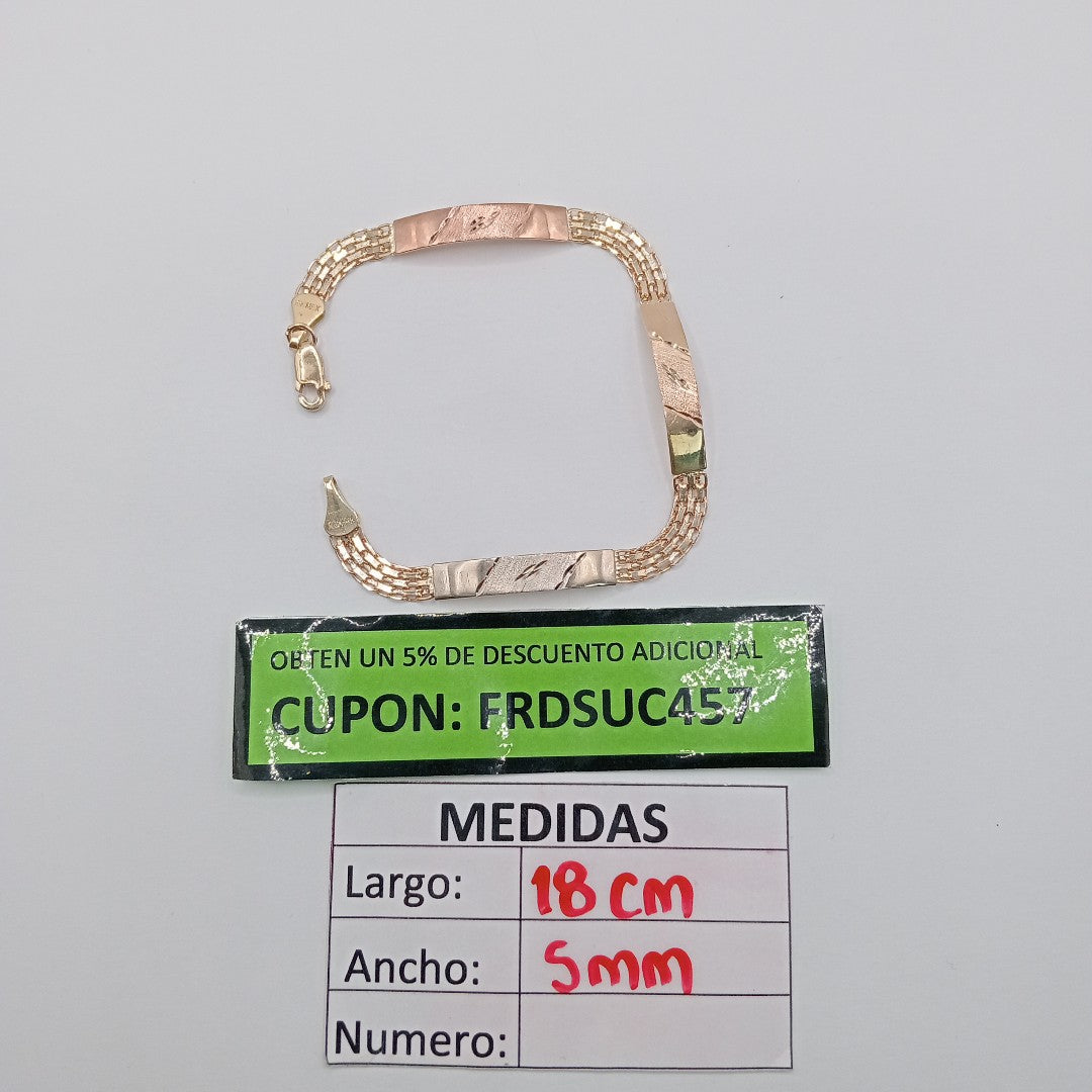 PULSERA ORO COMBINADO 10 K 4.6 GRMS (SEMINUEVO)