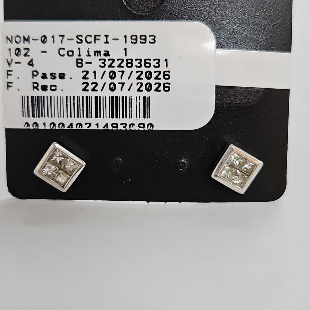 BROQUELES PAR ORO BLANCO 14 K 2,10 GRMS (SEMINUEVO)