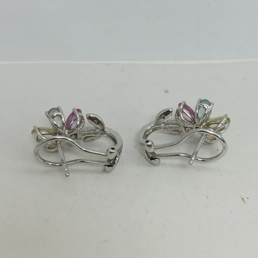 ARETES PAR ORO BLANCO 14 K 5,10 GRMS (SEMINUEVO)