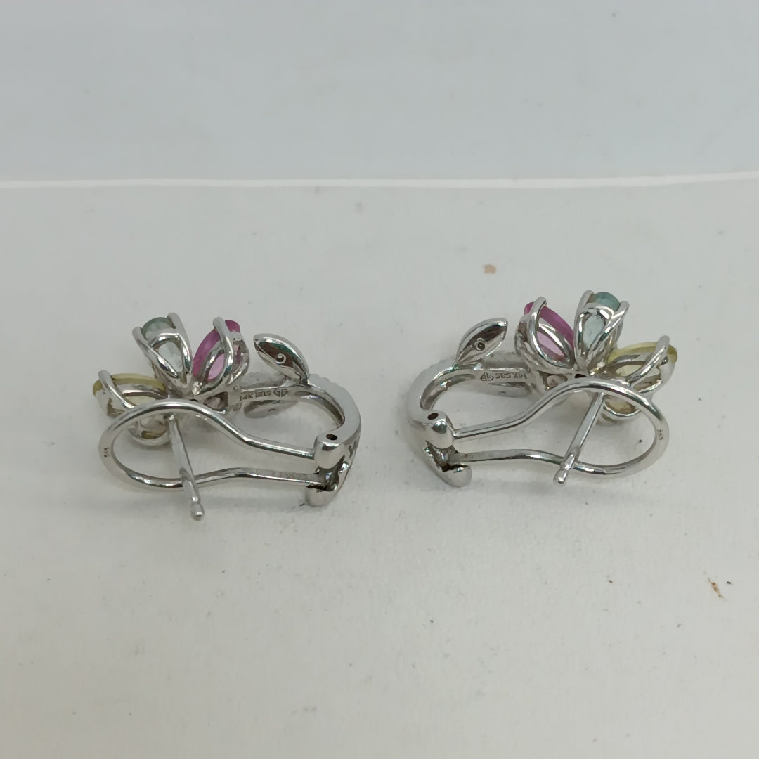 ARETES PAR ORO BLANCO 14 K 5,10 GRMS (SEMINUEVO)