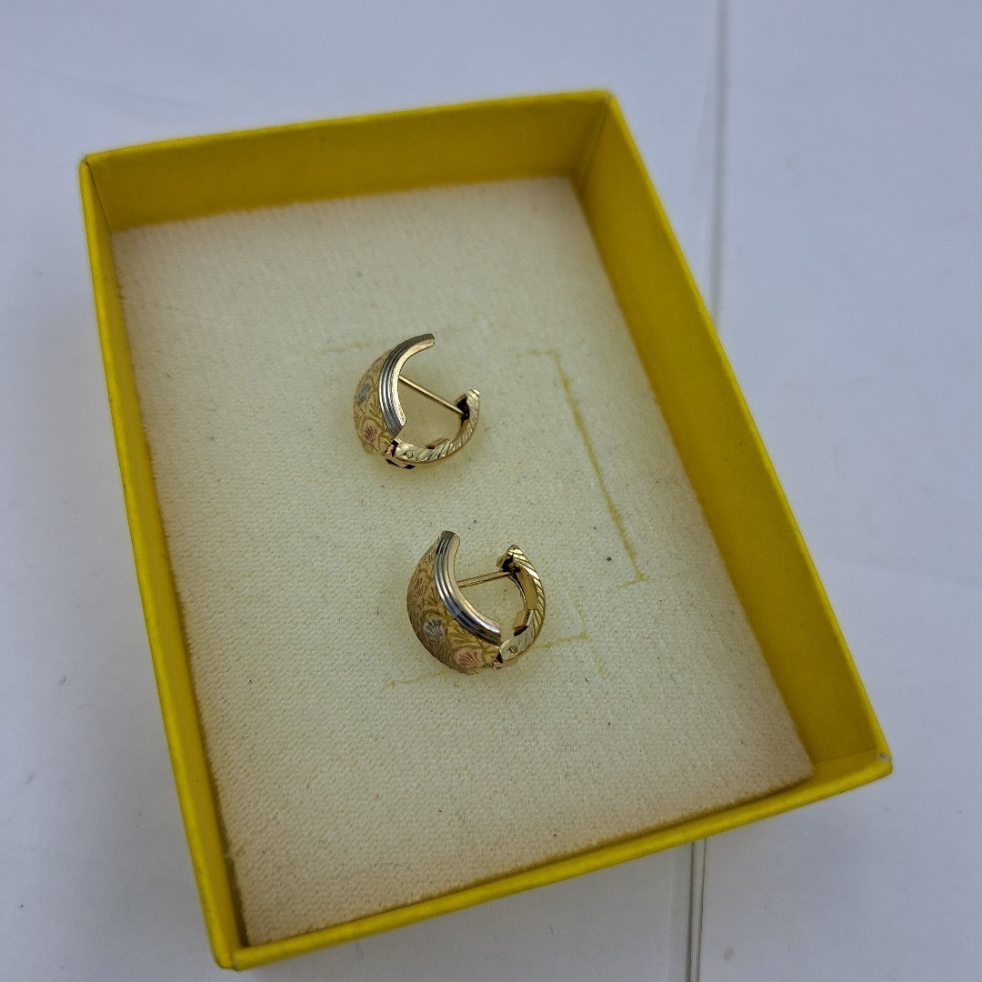 ARETES PAR ORO, ORO COMBINADO 10 K 2.3 GRMS (SEMINUEVO)
