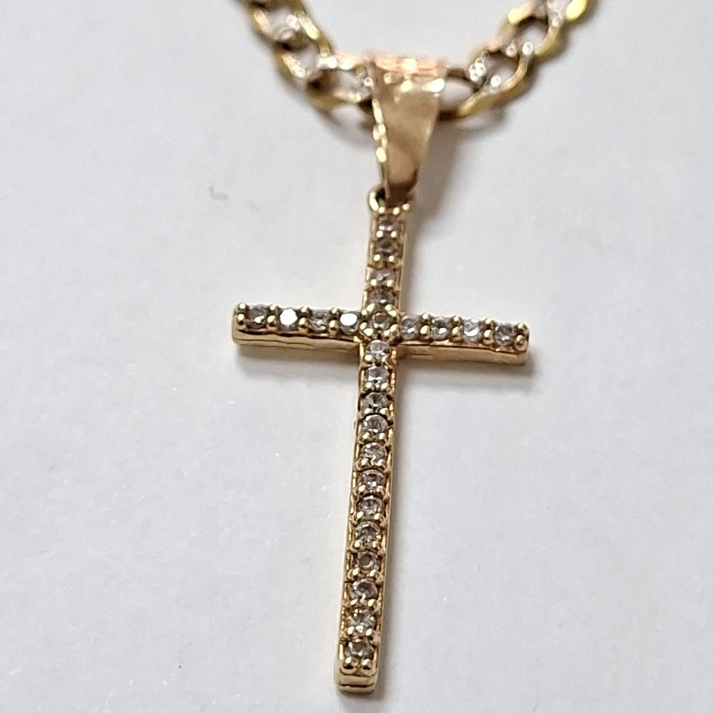 CADENA, CRUCIFIJO, DIJE ORO 10 K 9.3 GRMS (SEMINUEVO)