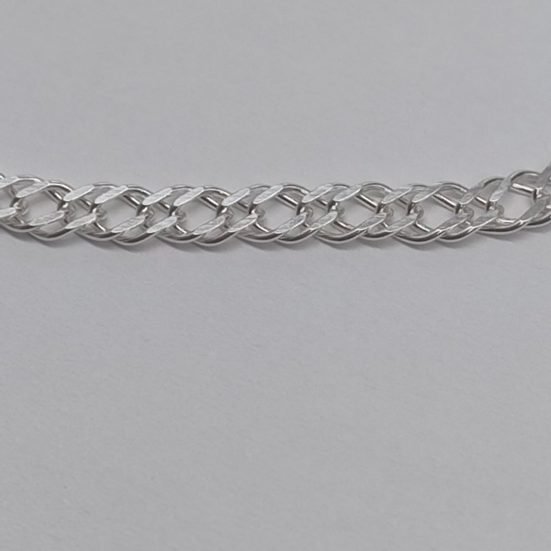 PULSERA DOBLE ESLABON PLATA .925 21 CM 3.63 GR (NUEVO)