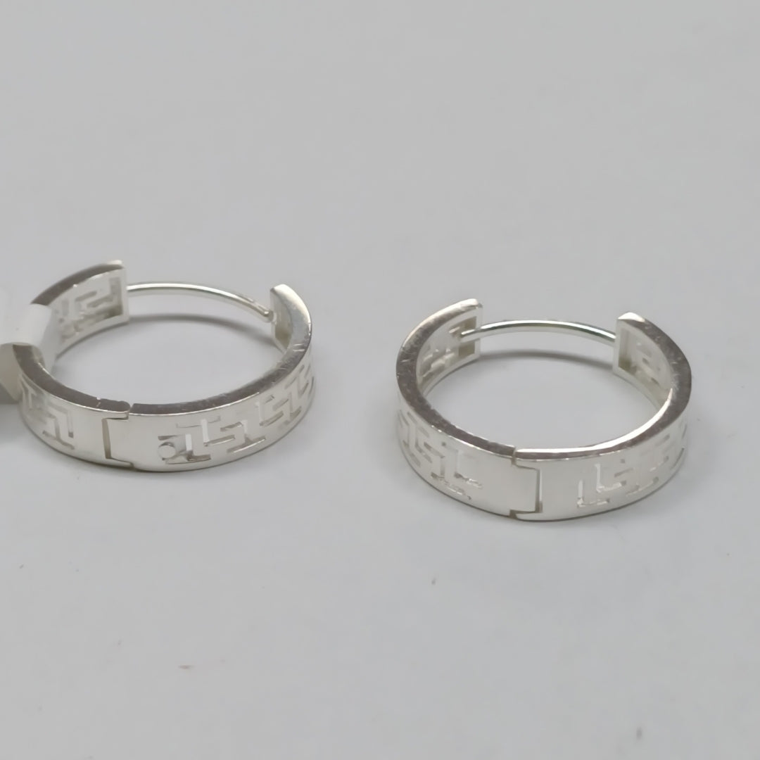 ARETES ARRACADAS GRECAS PLATA .925 4.13 GR (NUEVO)