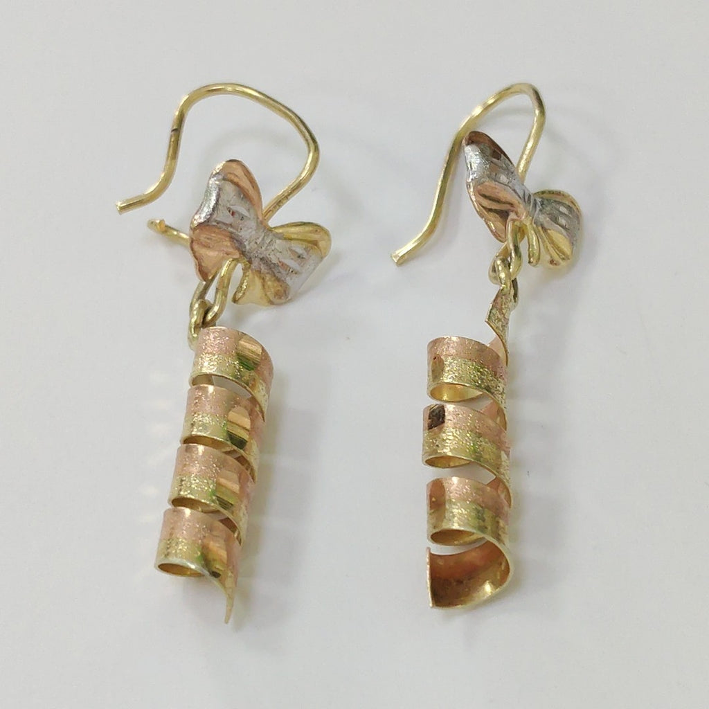 ARETES PAR ORO COMBINADO 14 K 2,40 GRMS (SEMINUEVO)