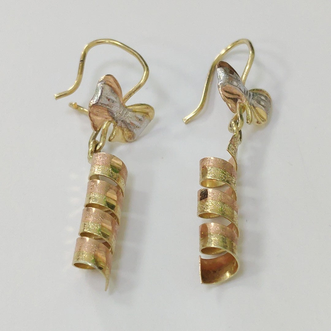 ARETES PAR ORO COMBINADO 14 K 2,40 GRMS (SEMINUEVO)