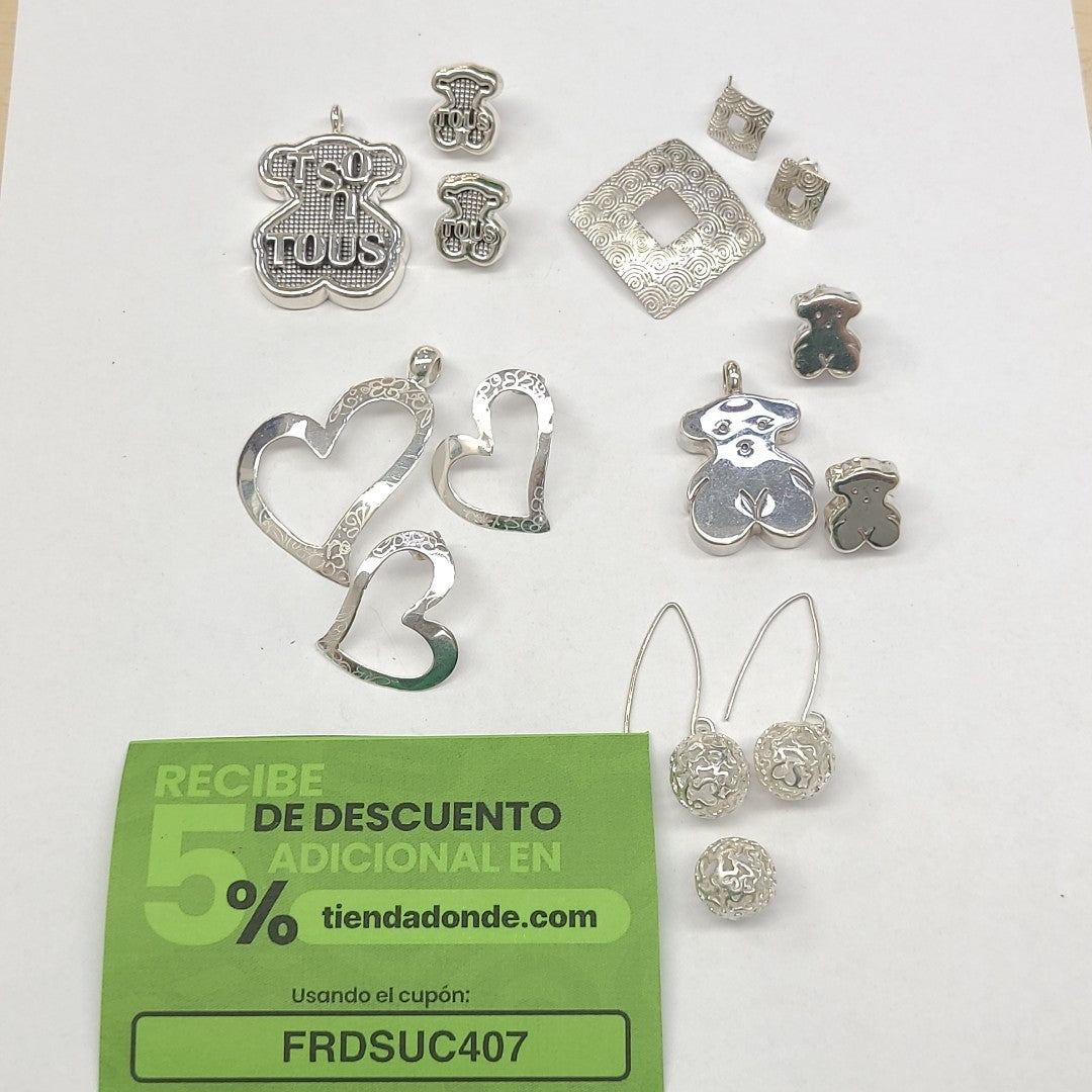 ARETES PAR, DIJE PLATA 44.1 GRMS (SEMINUEVO)