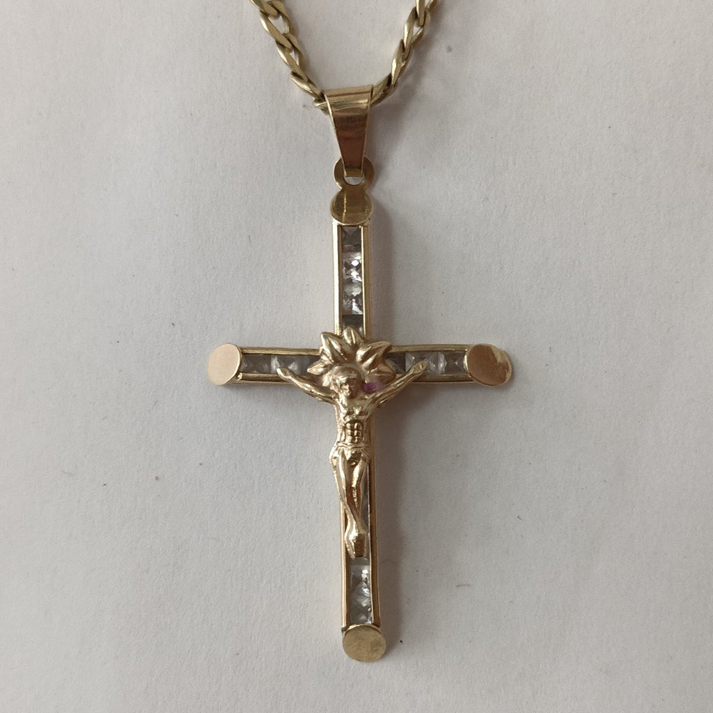 CADENA, CRUCIFIJO ORO 10 K 15.3 GRMS (SEMINUEVO)