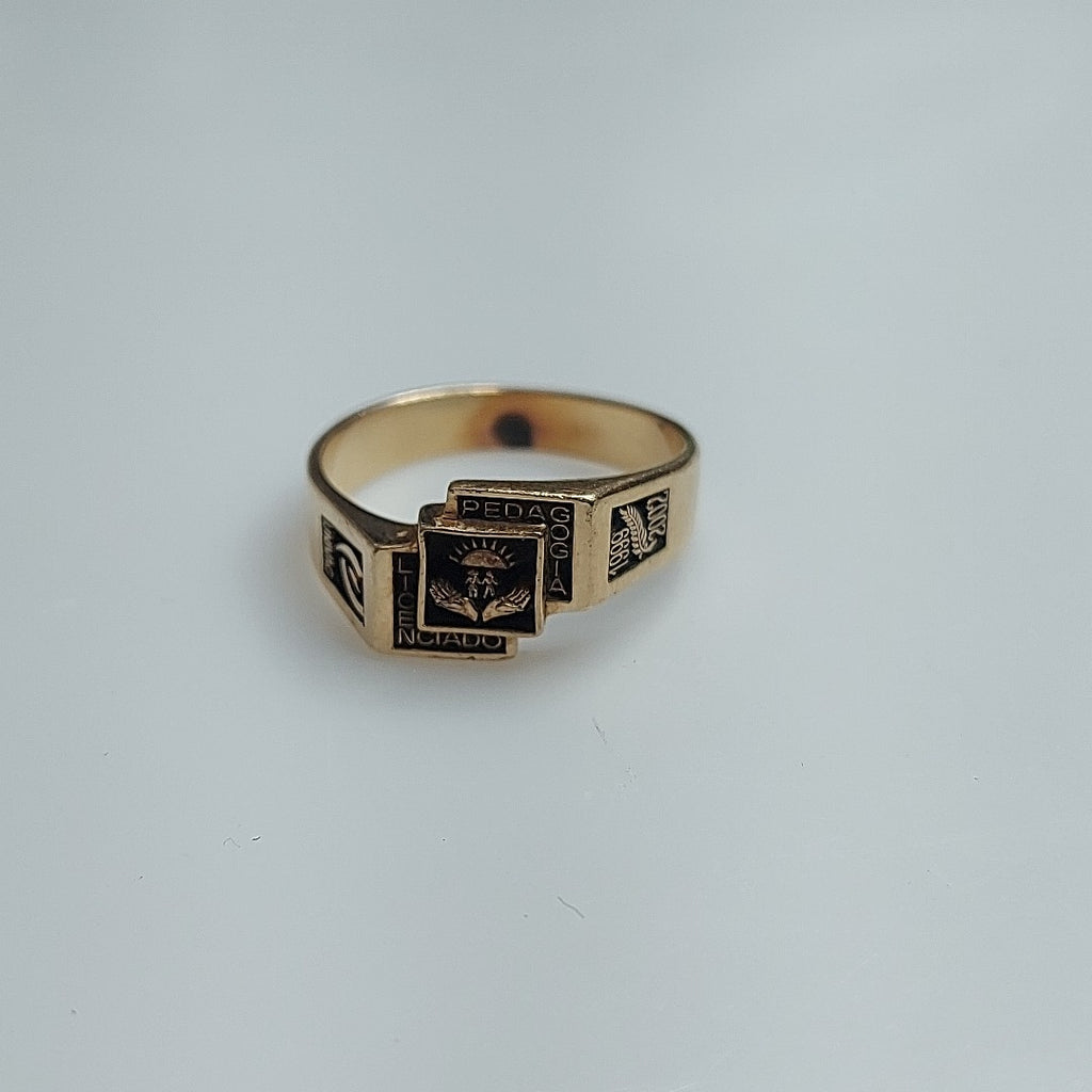 ANILLO DE GRADUACIÓN ORO 10 K 6,40 GRMS (SEMINUEVO)