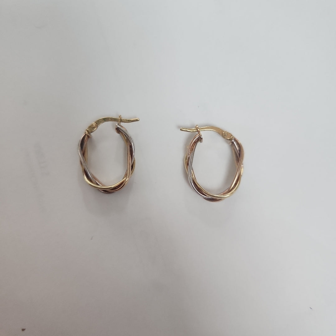 ARRACADAS PAR ORO COMBINADO 14 K 2,30 GRMS (SEMINUEVO)