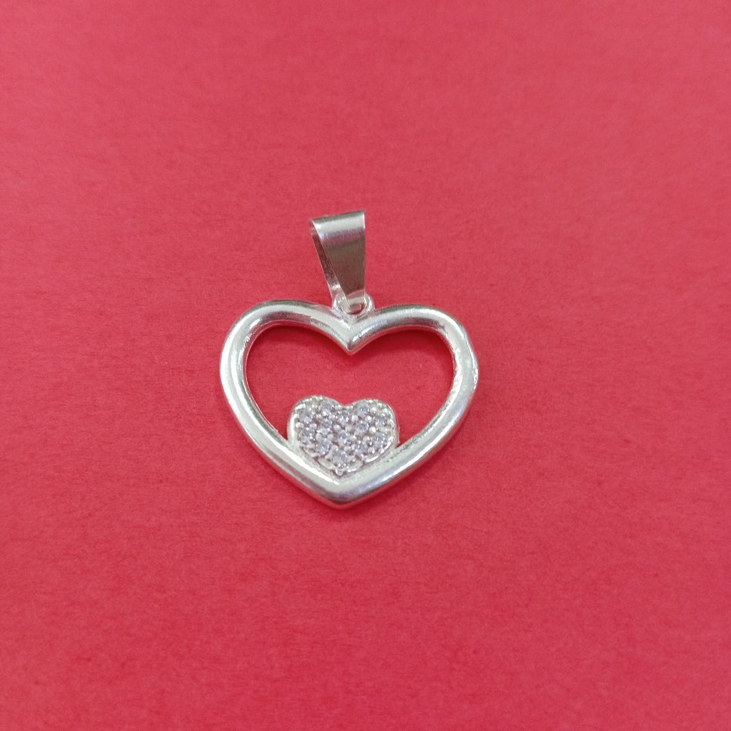DIJE CORAZON C/CIRCONIAS PLATA .925 2.7 GR (NUEVO)