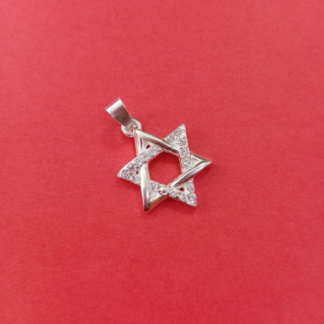 DIJE ESTRELLA DE DAVID C/CIRCONIAS PLATA .925 2.6 GR (NUEVO)