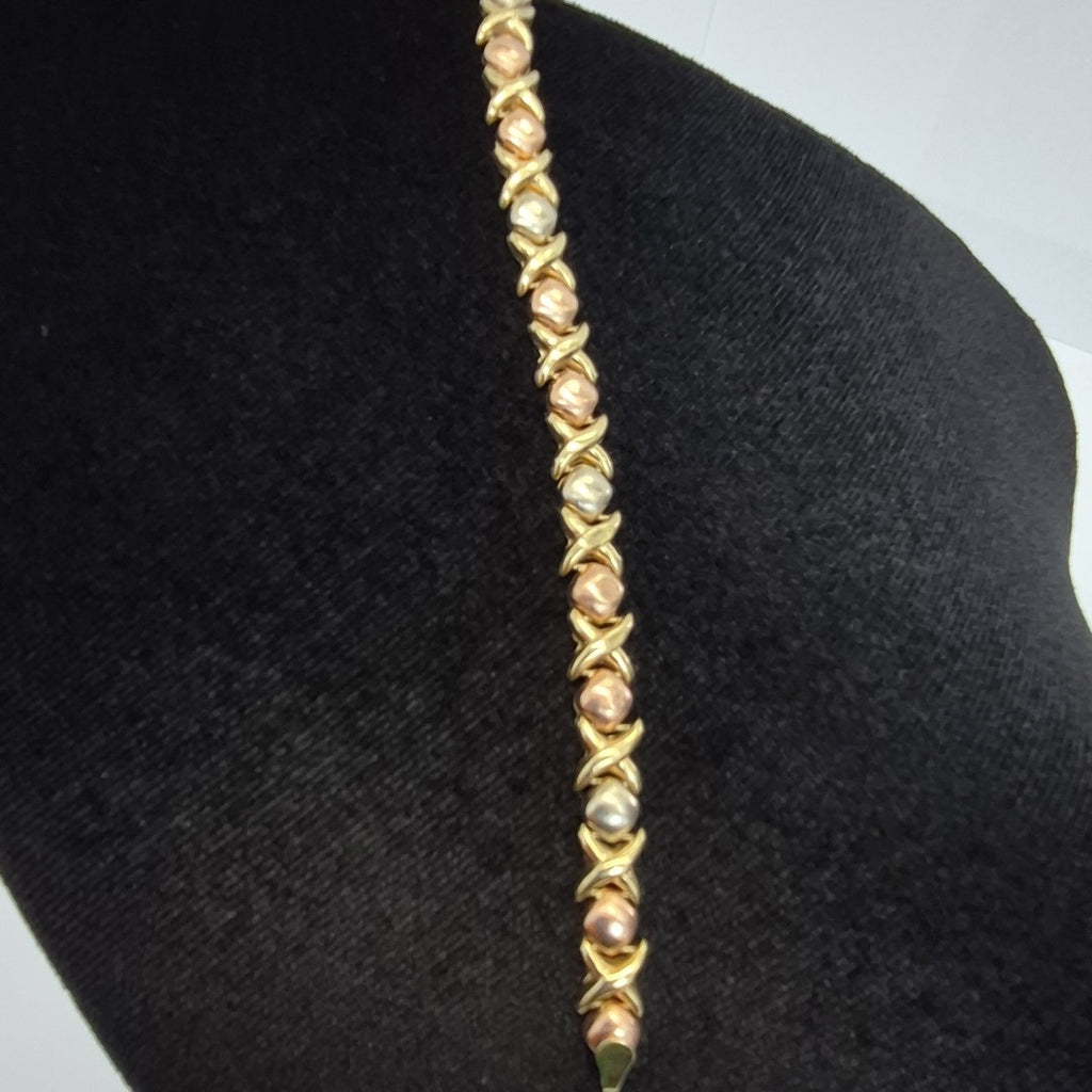 PULSERA ORO, ORO COMBINADO 10 K 6.8 GRMS (SEMINUEVO)