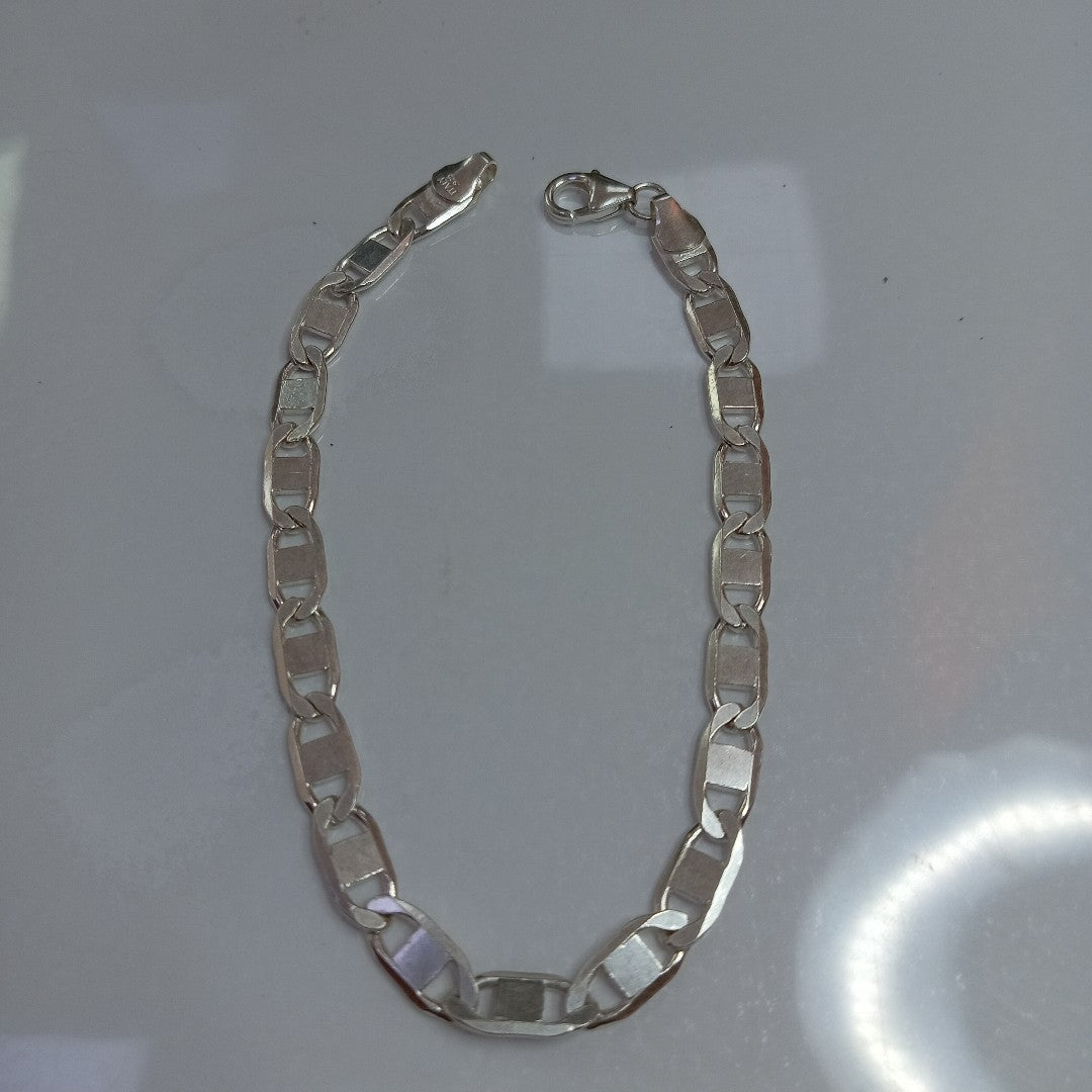 PULSERA TEJIDO ESPEJO PLATA .925 21 CM 8 GR (NUEVO)