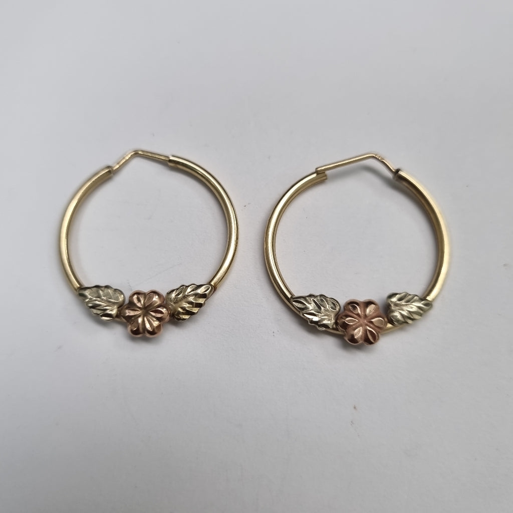 ARRACADAS PAR ORO, ORO COMBINADO 14 K 2.9 GRMS (SEMINUEVO)