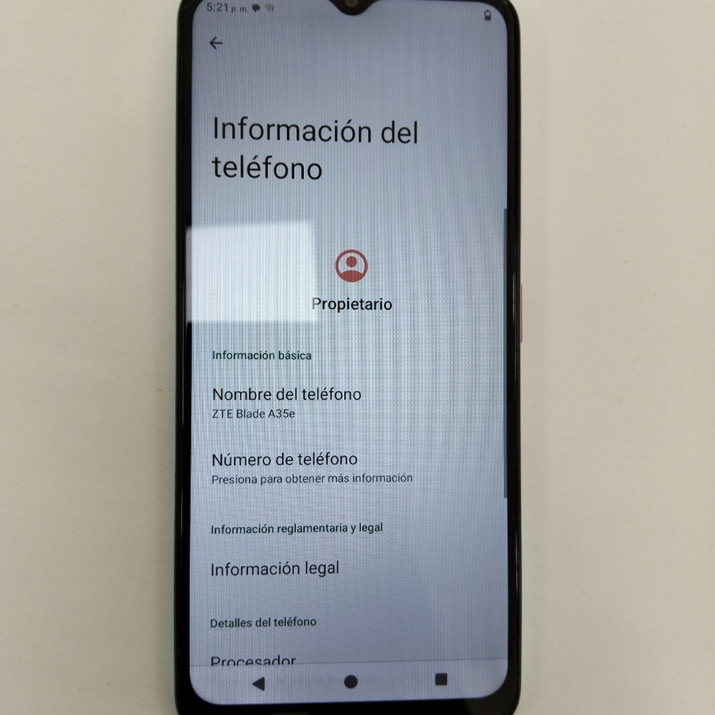 CELULAR ZTE BLADE A35E Z2466 (2024) 64 GB 2 GB RAM (SEMINUEVO)