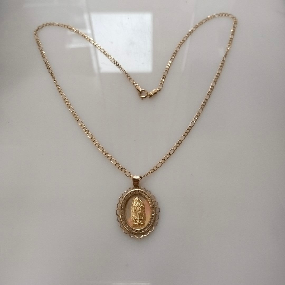 CADENA, MEDALLA RELIGIOSA ORO 10 K 4.3 GRMS (SEMINUEVO)