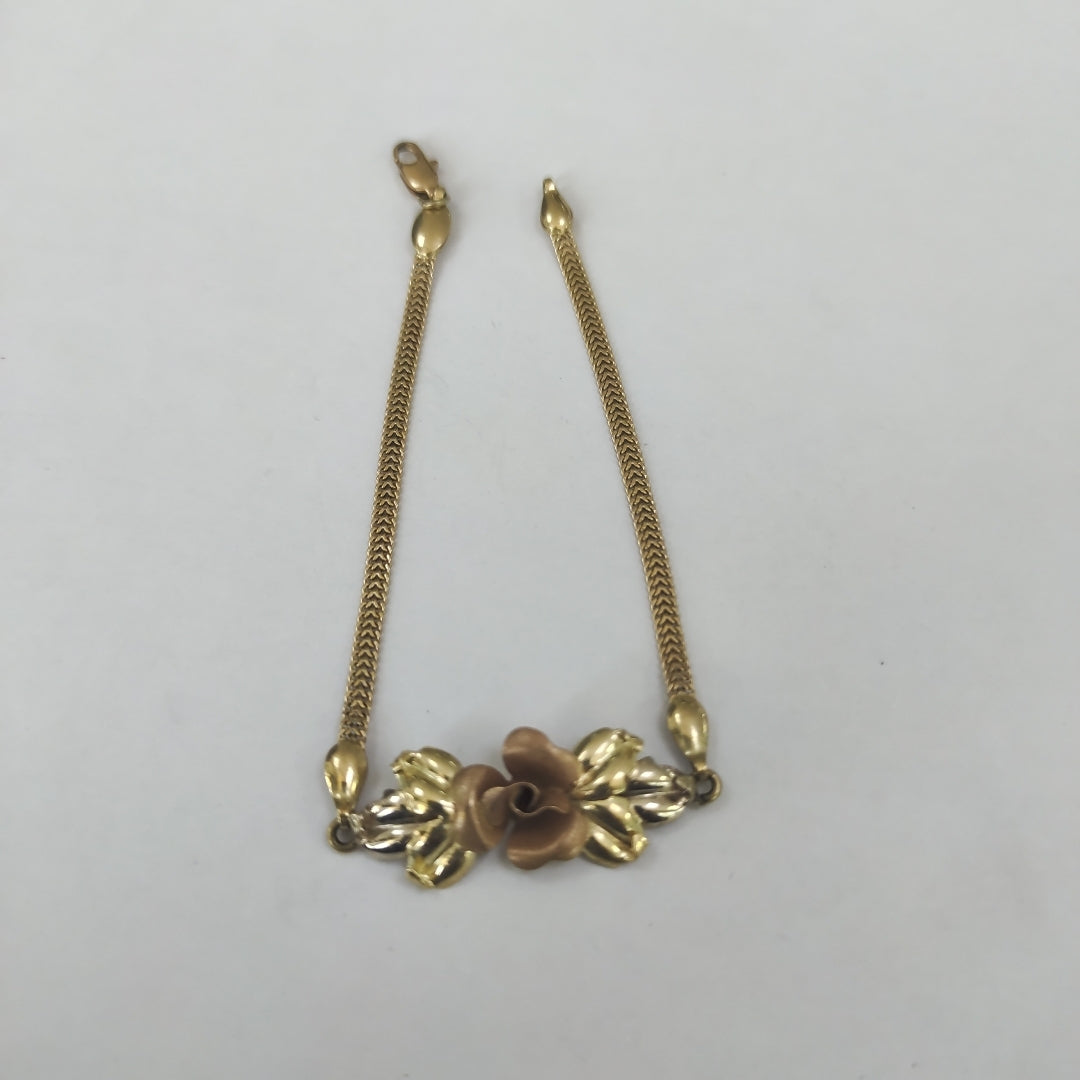 PULSERA ORO COMBINADO 14 K 5.8 GRMS (SEMINUEVO)