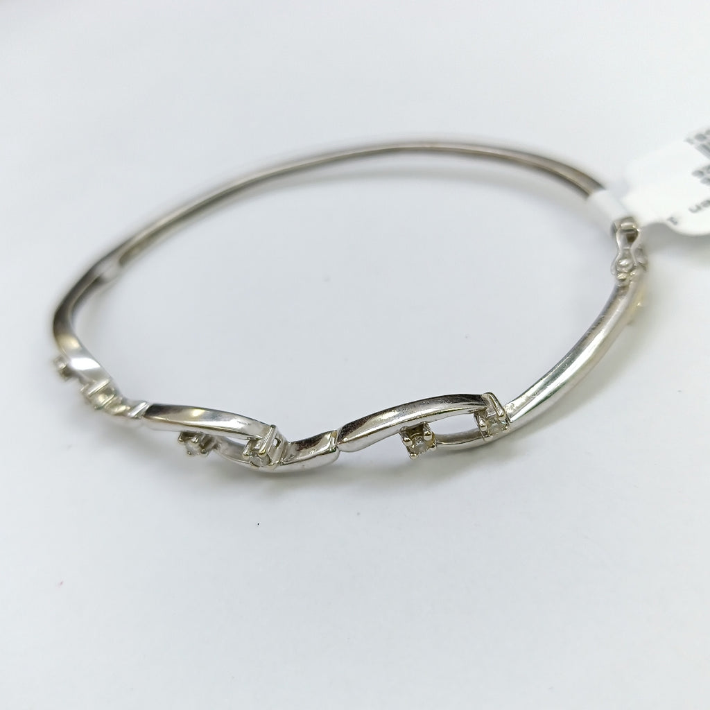 PULSERA RIGIDA ORO BLANCO 14 K 6,60 GRMS (SEMINUEVO)