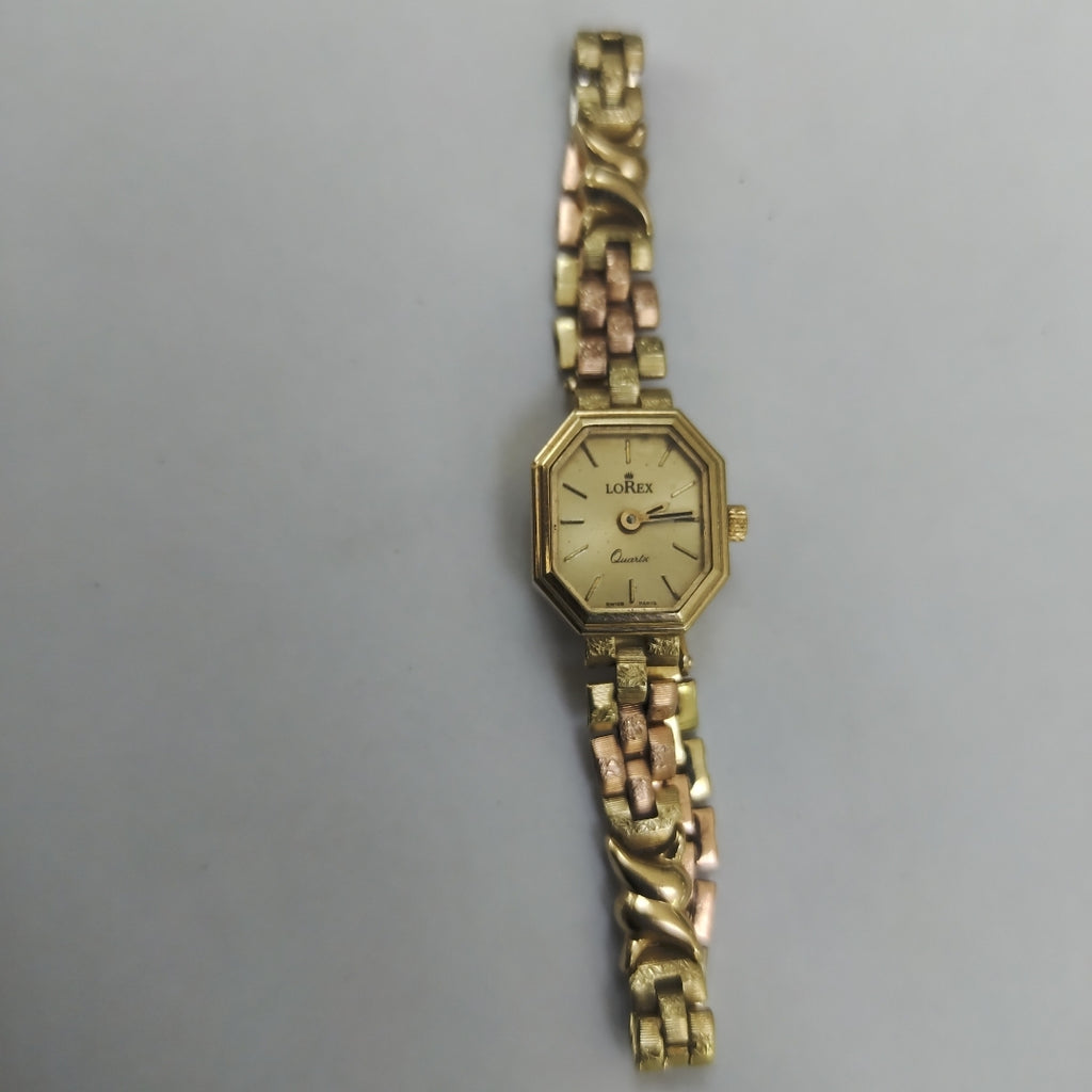 RELOJ CAJA Y PULSO ORO ORO, ORO COMBINADO 14 K 16 GRMS (SEMINUEVO)