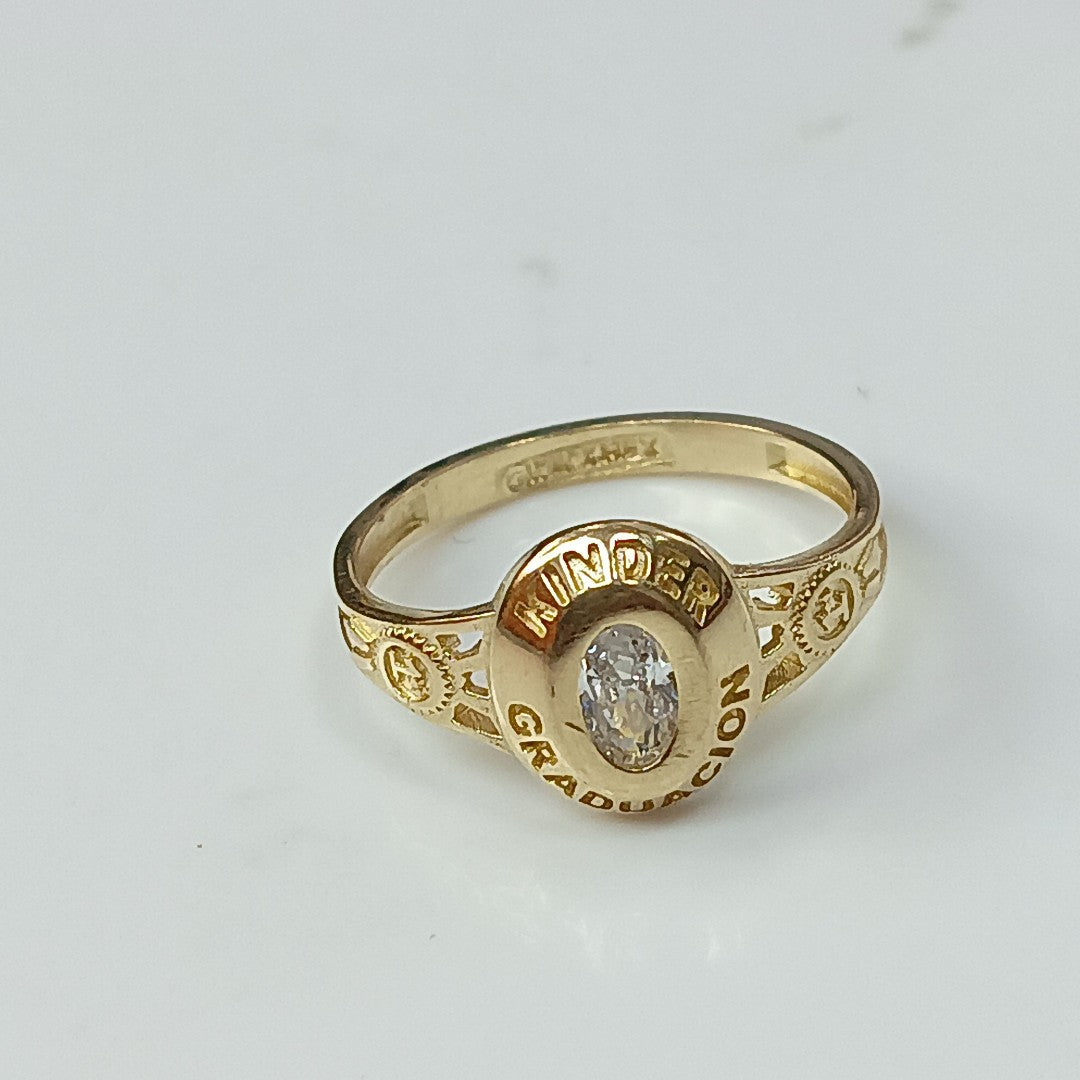 ANILLO DE GRADUACIÓN ORO 10 K 1.4 GRMS (SEMINUEVO)