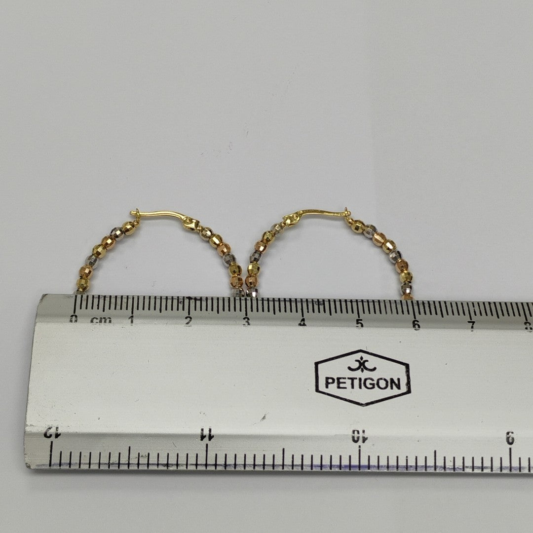 ARRACADAS PAR ORO COMBINADO 14 K 4.6 GRMS (SEMINUEVO)