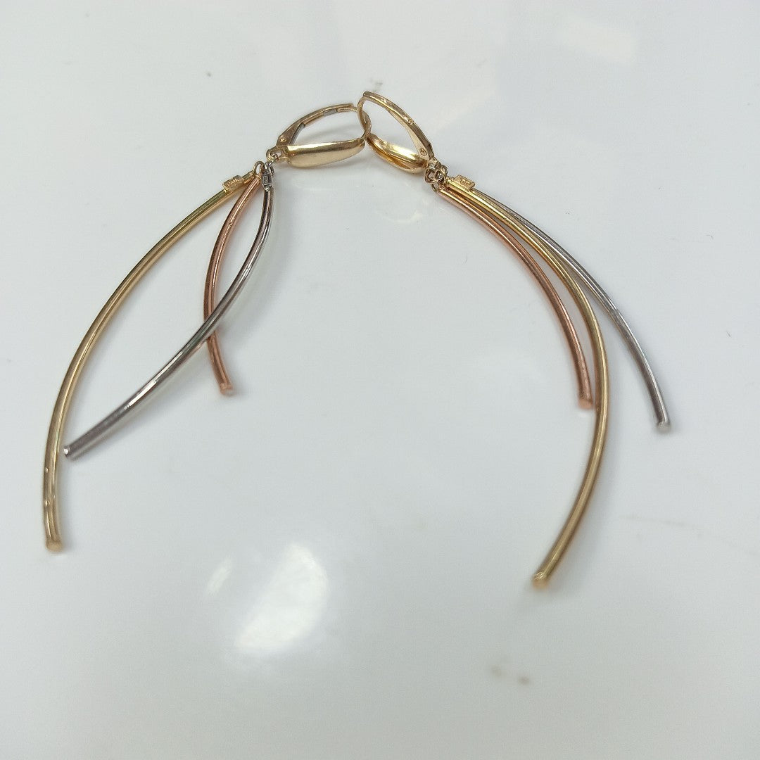 ARETES PAR ORO COMBINADO 10 K 2.7 GRMS (SEMINUEVO)