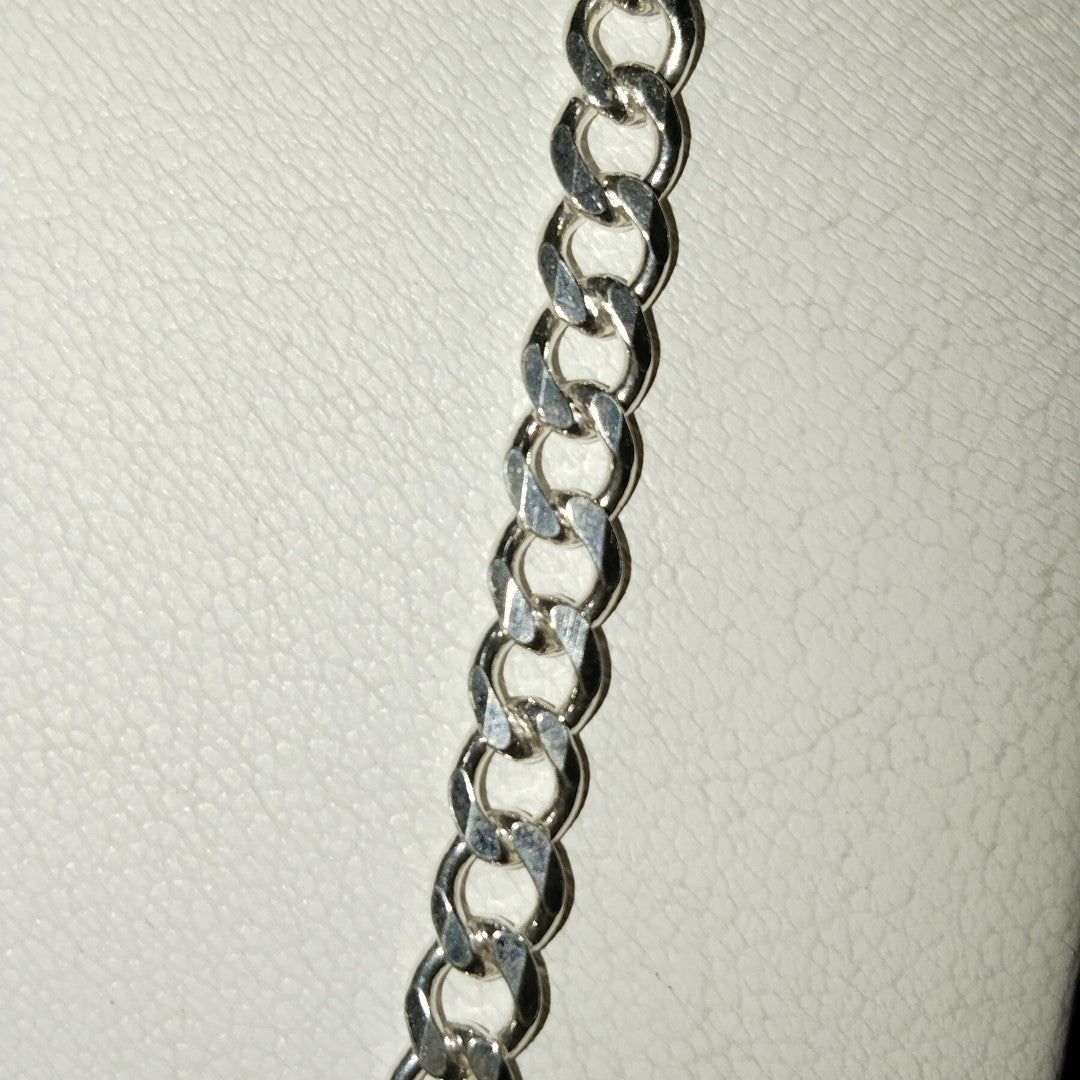 CADENA TEJIDO BARBADO PLATA .925 60 CM 14 GR (NUEVO)