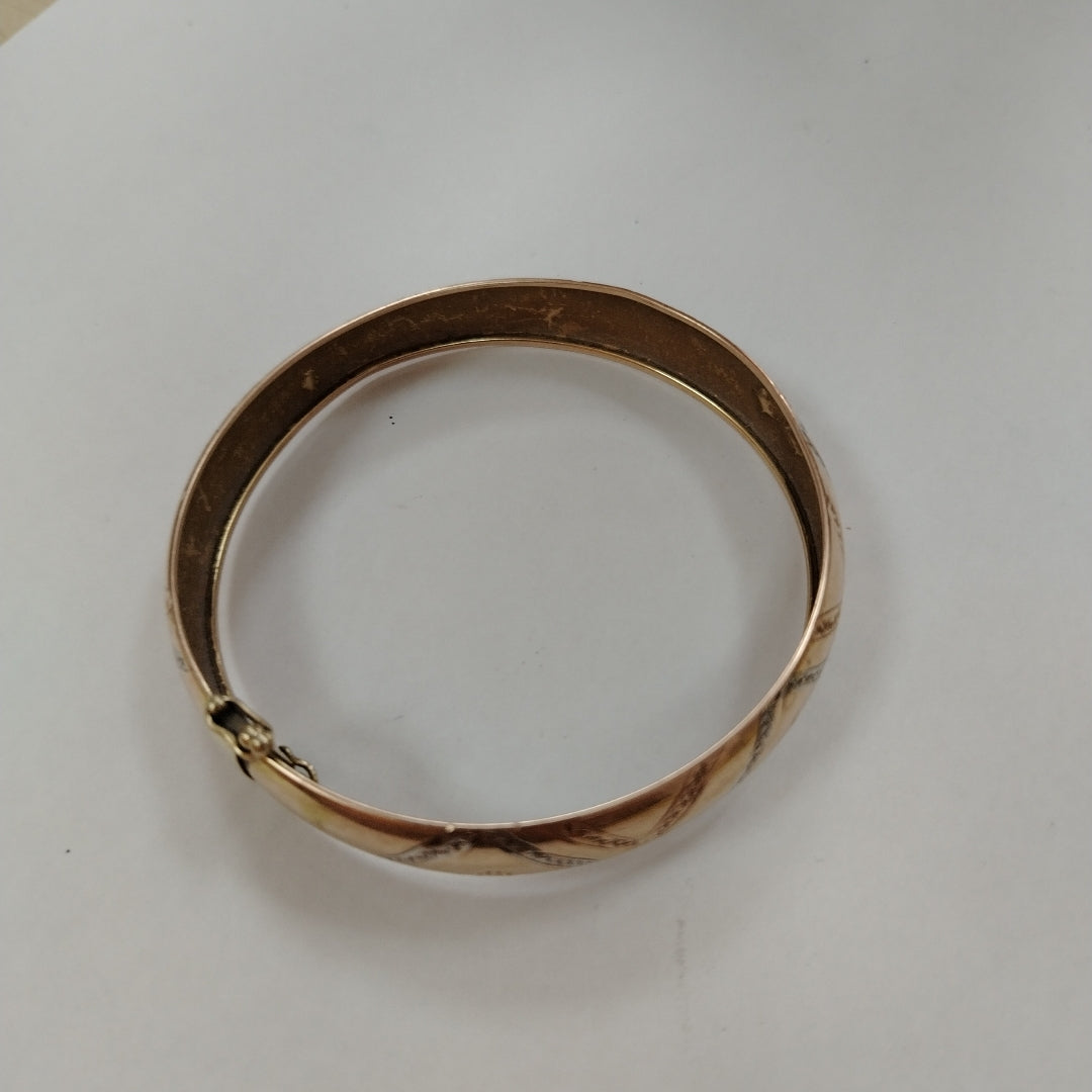 PULSERA RIGIDA ORO, ORO COMBINADO 10 K 9.5 GRMS (SEMINUEVO)