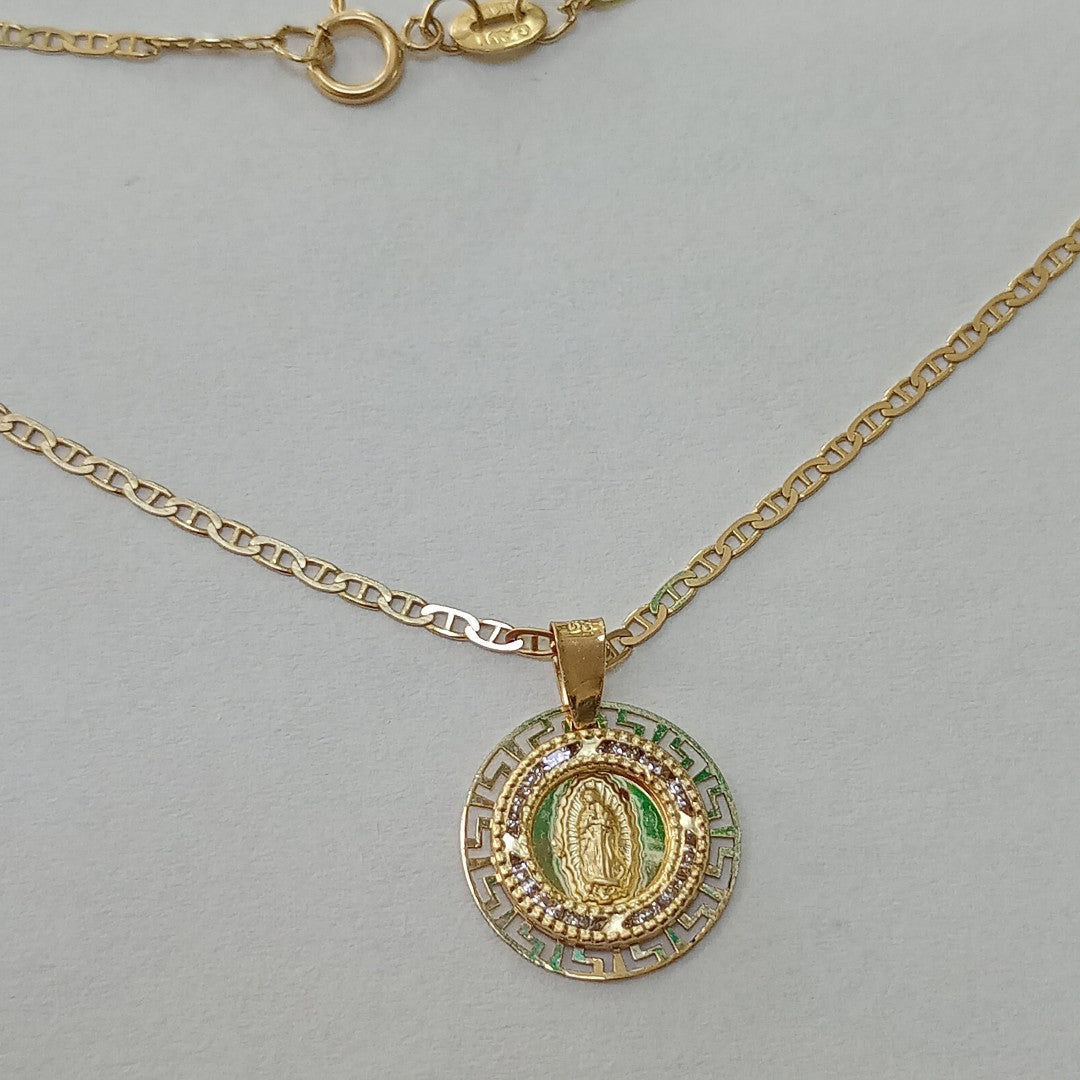 CADENA,MEDALLA RELIGIOSA ORO 10 K 2,60 GRMS (SEMINUEVO)