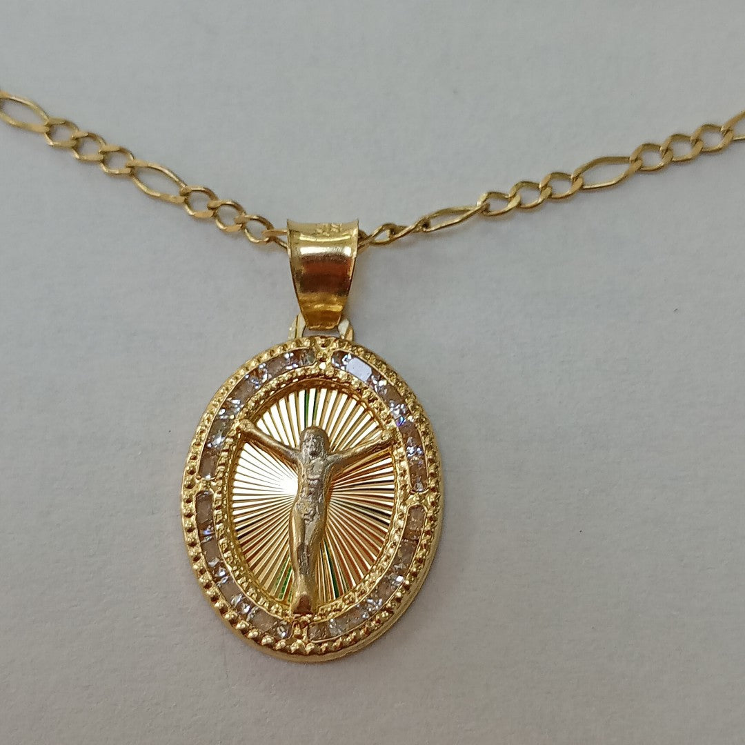 CADENA,MEDALLA RELIGIOSA ORO 10 K 3,50 GRMS (SEMINUEVO)