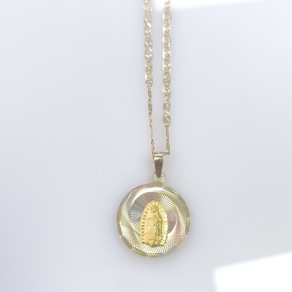 CADENA, MEDALLA RELIGIOSA ORO 10 K 7.2 GRMS (SEMINUEVO)