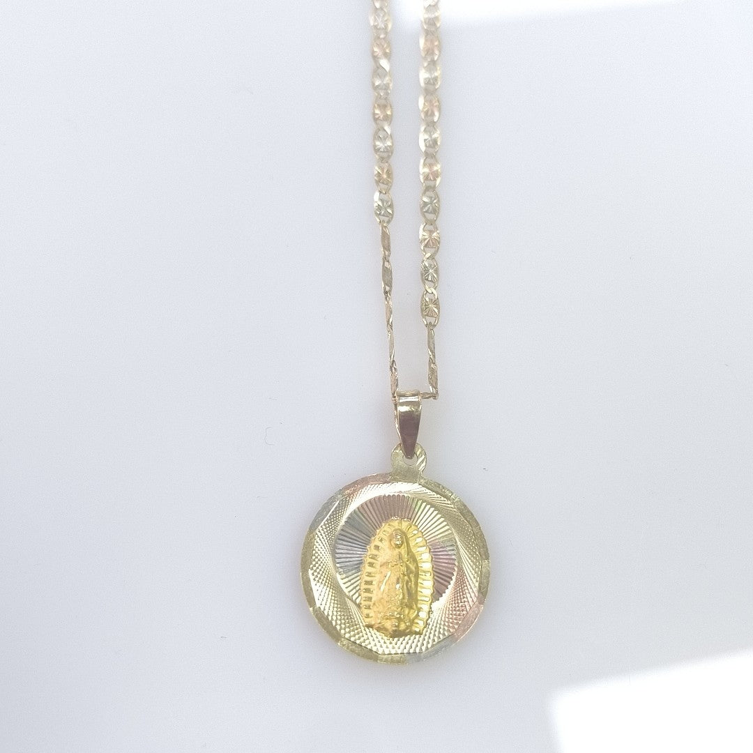 CADENA, MEDALLA RELIGIOSA ORO 10 K 7.2 GRMS (SEMINUEVO)